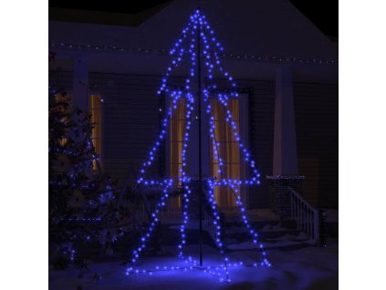 Vánoční stromek kužel 300 LED diod dovnitř i ven 120 x 220 cm [328589] (Barva Modrá)