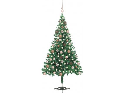 Umělý vánoční stromek s LED a sadou koulí 120 cm 230 větviček [3077573]