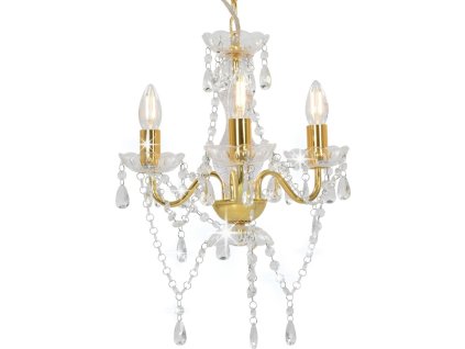 Lustr s korálky kulatý 3 x E14 [281599] (Barva Stříbrná)