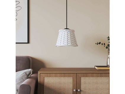 Stínidlo na lustr Ø 15 x 12 cm proutěné [364364] (Barva Bílá)