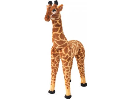 Stojící plyšová hračka žirafa hnědá a žlutá XXL [91336]