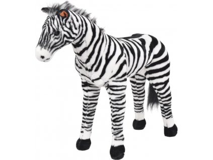 Stojící plyšová hračka zebra černá a bílá XXL [91335]