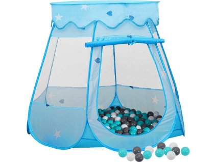 Dětský stan na hraní s 250 míčky modrý 102 x 102 x 82 cm [3107722] (Barva Vícebarevné 1)