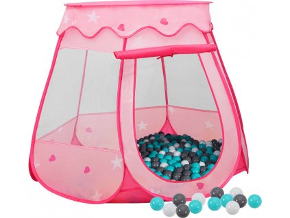 Dětský stan na hraní s 250 míčky růžový 102 x 102 x 82 cm [3107725]