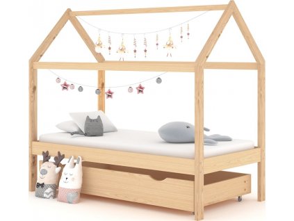 Rám dětské postele se zásuvkou masivní borovice 80x160 cm [322137]