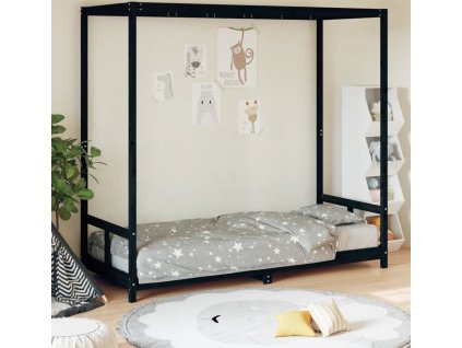 Dětská postel 80 x 200 cm masivní borové dřevo [834521] (Barva Černá)