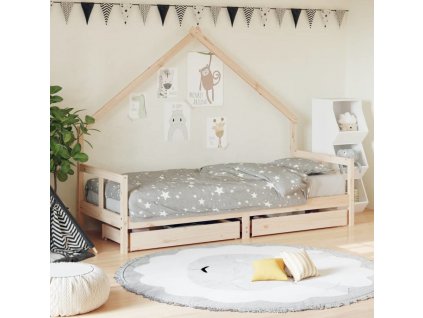 Dětská postel se zásuvkami 80x200 cm masivní borové dřevo [834549]