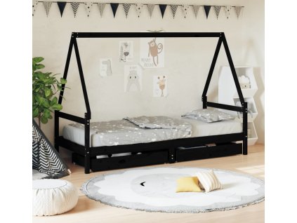 Dětská postel se zásuvkami 90x200 cm masivní borové dřevo [834470]