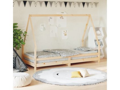 Dětská postel 80 x 200 cm masivní borové dřevo [834482] (Barva Černá)