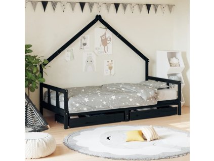 Dětská postel se zásuvkami 90x200 cm masivní borové dřevo [834554]