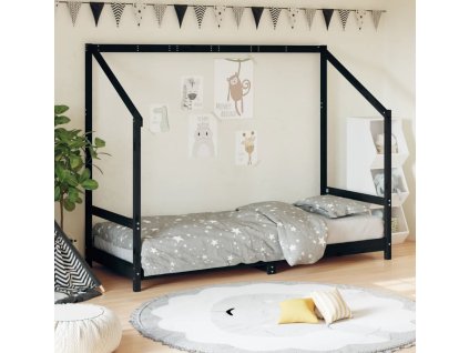 Dětská postel 80 x 200 cm masivní borové dřevo [835702] (Barva Černá)