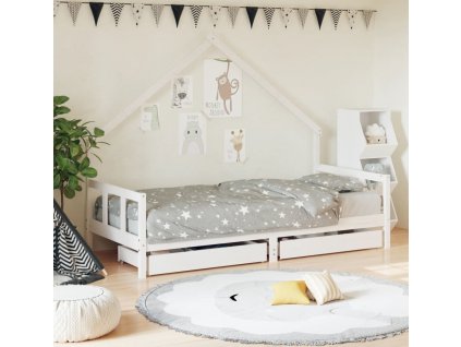Dětská postel se zásuvkami 90x190 cm masivní borové dřevo [834547]