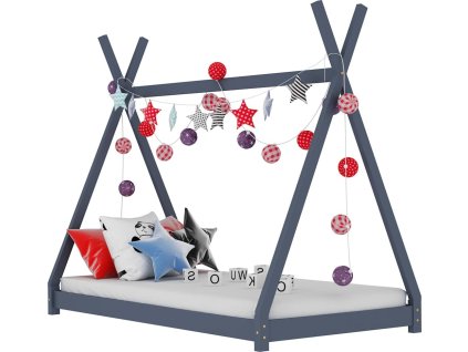 Rám dětské postele masivní borové dřevo 90 x 200 cm [283363] (Barva Šedá)