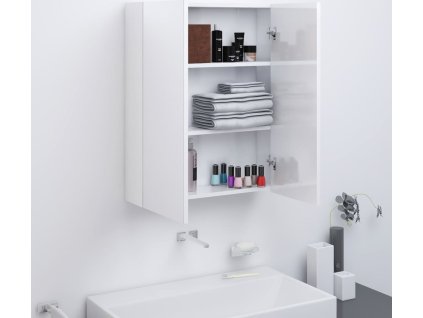 Koupelnová skříňka se zrcadlem 60 x 15 x 75 cm MDF [331525] (Barva Zářivě bílá)