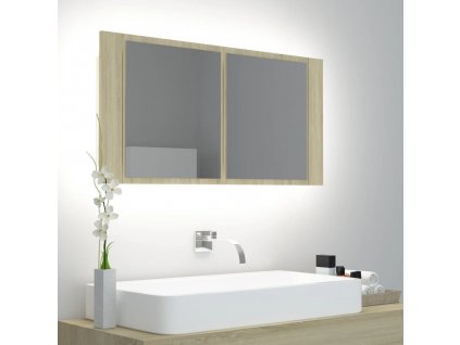 LED koupelnová skříňka se zrcadlem 90x12x45cm akryl [804975]