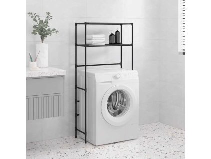 2patrový úložný regál nad pračku 69 x 28 x 143 cm železo [343131] (Barva Černá)