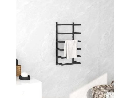 Věšák na ručníky 24 x 12 x 48 cm ocel [336123] (Barva Černá)