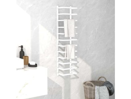 Věšák na ručníky 24 x 12 x 96 cm ocel [336126] (Barva Bílá)