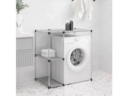 Úložný regál nad pračku 87 x 55 x 90,5 cm železo [343146] (Barva Šedá)