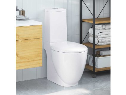 Keramické WC kombi kulaté spodní odpad [3059888] (Barva Bílá)