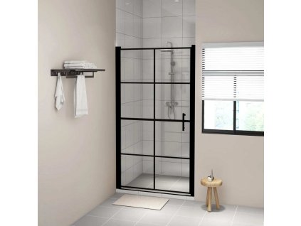 Sprchové dveře tvrzené sklo 100 x 178 cm černé [148892]