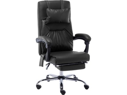 Masážní kancelářská židle umělá kůže [20296] (Barva Černá)