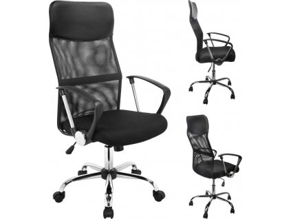 Kancelářská židle černá ocel [423978]