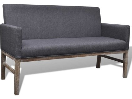 Lavice s polstrovanou poduškou textil kaučukovník [241664] (Barva Tmavě šedá)