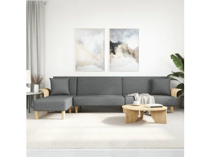 Rozkládací pohovka ve tvaru L 279 x 140 x 70 cm textil [3157212] (Barva Tmavě šedá)