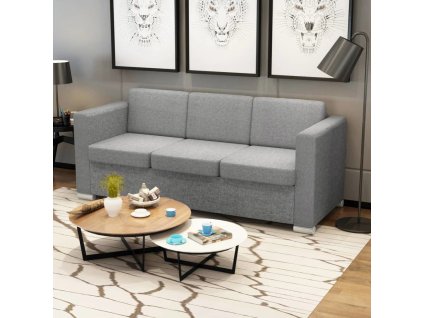 3místná pohovka textil [243581] (Barva Světle šedá)