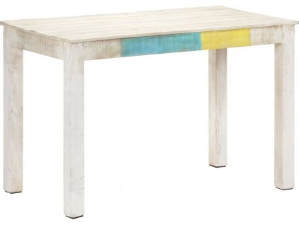 Jídelní stůl bílý 120 x 60 x 76 cm masivní mangovníkové dřevo [323557]
