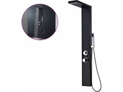 Sprchový panel set hliníkový matný [142373] (Barva Černá)