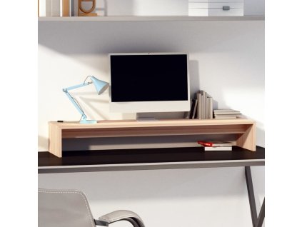Stojan na monitor 100 x 27 x 15 cm masivní borové dřevo [813933] (Barva Černá)