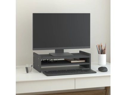 Stojan na monitor 50x27x15 cm masivní borové dřevo [814021] (Barva Šedá)