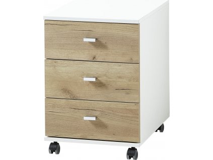 426458  Rolling Filing Cabinet "Altino" 40x48,9x56,9 cm Basalto Dark and White [426458]