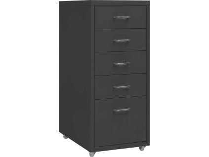 Mobilní kartotéka 28 x 41 x 69 cm kov [335915] (Barva Antracitová)