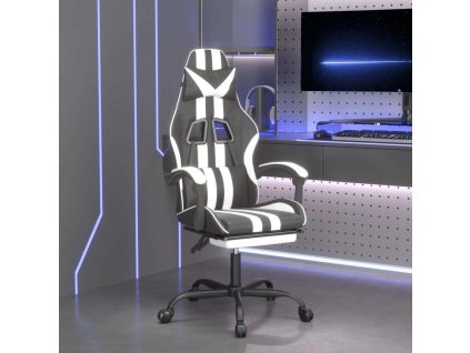 Otočná herní židle s podnožkou umělá kůže [349536]