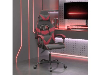 Otočná herní židle s podnožkou umělá kůže [349548]