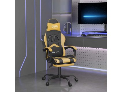 Otočná herní židle s podnožkou umělá kůže [349605]
