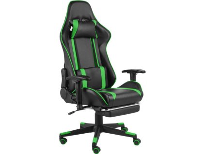 Otočná herní židle s podnožkou PVC [20488] (Barva Bílá)