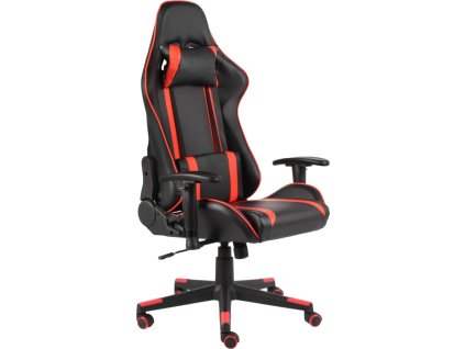 Otočná herní židle PVC [20481] (Barva Červená)