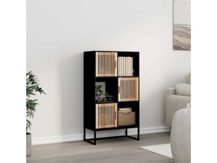 Highboard 70 x 35 x 125 cm kompozitní dřevo [352137] (Barva Černá)