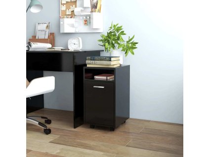 Odkládací skříňka na kolečkách 33 x 38 x 60 cm dřevotříska [803048] (Barva Černá)