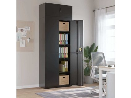 Kartotéka 90 x 40 x 240 cm ocel [3188327] (Barva Černá)