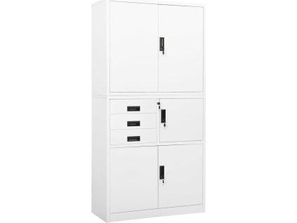 Kancelářská skříň 90 x 40 x 180 cm ocel [336413] (Barva Bílá)