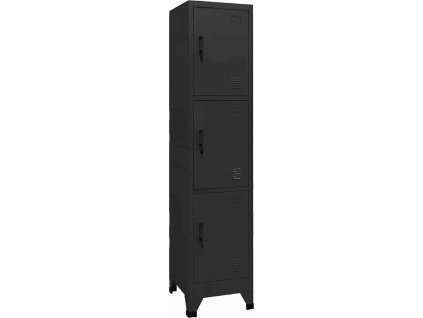 Uzamykatelná skříň 38 x 45 x 180 cm ocel [339782] (Barva Černá)