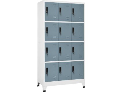 Uzamykatelná skříň 90 x 45 x 180 cm ocel [339819] (Barva Světle šedá a tmavě šedá)