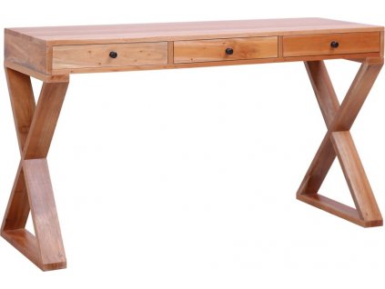 Počítačový stůl 132 x 47 x 77 cm masivní mahagonové dřevo [283848]