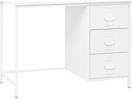 Industriální stůl se zásuvkami 105x52x75 cm ocel [339635] (Barva Bílá)