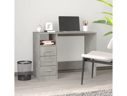 Psací stůl se zásuvkami 102x50x76 cm kompozitní dřevo [823034] (Barva Bílá s vysokým leskem)